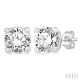1/5 Ctw Round Cut Diamond Stud Earrings in 14K White Gold