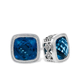 14KT Gold Blue Topaz Earrings