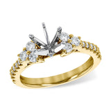 14KT Gold Diamond Semi-Mount Engagement Ring