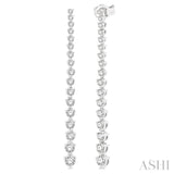 1 Ctw Round Cut Diamond Riviera Drop Earrings in 14K White Gold