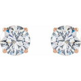14K Rose Gold 2 CTW Lab-Grown White Diamond Earrings