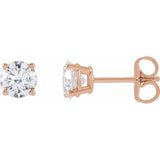 14K Rose Gold 1 1/4 CTW Lab-Grown Diamond Earrings