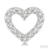 1/10 Ctw Heart Cutout Round Cut Diamond Petite Fashion Earrings in 10K White Gold