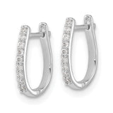 14k White Gold Diamond Hinged Hoop Earrings