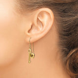 14K Gold Puff Heart Lock and Key Earrings