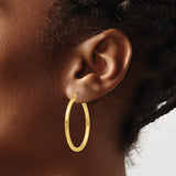 14k Polished 2.5mm Lightweight Tube Hoop Earrings