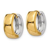 14k Two-tone Hinged Hoop Earrings