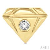 1/50 Ctw Petite Diamond Shape Round Cut Diamond Fashion Stud Earrings in 10K Yellow Gold