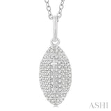 1/4 Ctw Petite Football Round Cut Diamond Fashion Pendant With Chain in 10K White Gold