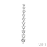 1/2 Ctw Round Cut Diamond Riviera Drop Earrings in 14K White Gold
