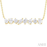 1 1/10 Ctw Scatter Multi Cut Diamond Fashion Necklace in 14K Yellow Gold