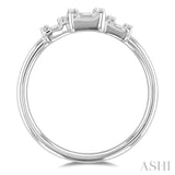 1/4 Ctw Past, Present & Future Baguette and Round Cut Diamond Fusion Fashion Ring in 14K White Gold