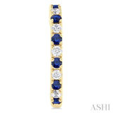 1.80 MM Round Shape Sapphire and 1/4 Ctw Round Cut Diamond Precious Hoop Earrings in 10K Yellow Gold