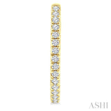 3/4 Ctw French Pave Set Round Cut Diamond Fashion Half Hoop Earrings in 14K Yellow Gold