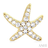 1/5 Ctw Petite Starfish Round Cut Diamond Fashion Stud Earrings in 10K Yellow Gold