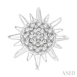 1/8 Ctw Petite Sun Round Cut Diamond Fashion Stud Earrings in 10K White Gold