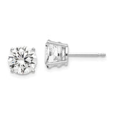 14k White Gold 7mm Cubic Zirconia Earrings