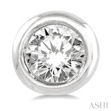 1/10 Ctw Bezel Round Cut Diamond Petite Stud Earrings in 10K White Gold