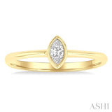 1/6 Ctw Petite Bezel Set Marquise Cut Diamond Fashion Ring in 10K Yellow Gold