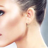 1 Ctw Bezel Set Pear Cut Diamond Fashion Hoop Earrings in 14K Yellow Gold