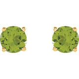 14K Yellow Gold 8 mm Natural Peridot Earrings