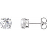 Platinum 8 mm Lab-Grown Green Sapphire Earrings