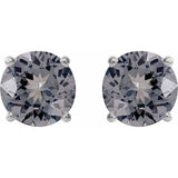 14K White Gold 6 mm Natural Gray Spinel Earrings