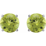Sterling Silver 7 mm Natural Peridot Earrings