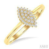 1/6 Ctw Petite Marquise Shape Round Cut Diamond Cluster Fashion Ring in 10K Yellow Gold