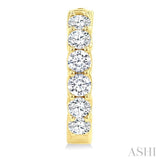 3 Ctw Inside-Out Embellished Round Cut Diamond Hoop Earrings in 14K Yellow Gold