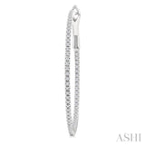 1/2 Ctw Inside & Outside Round Cut Diamond Hoop Earring in 14K White Gold
