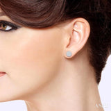 1/5 Ctw Petite Round Shape Round Cut Diamond Cluster Fashion Stud Earrings in 10K White Gold