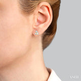 1/6 Ctw Petite Tri-Stone Scatter Princess, Baguette & Round Cut Diamond Fashion Stud Earrings in 10K Yellow Gold