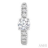 3/8 Ctw Round Shape Round Cut Diamond Fashion Huggie Petite Earrings in 14K White Gold