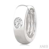 1/3 ctw Bezel Set Oval Cut Diamond Fashion Huggie Earrings in 14K White Gold