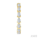 1 1/2 Ctw North-South Pear Shape Diamond Fashion Hoop Earrings in 14K Yellow Gold