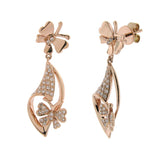 0.25ct 14k Rose Gold Diamond Butterfly Earring