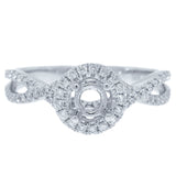 0.25ct 14k White Gold Diamond Semi-mount Ring