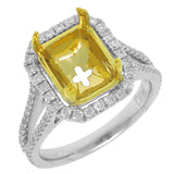 0.59ct 18k Two-tone Gold Diamond Semi-mount Ring