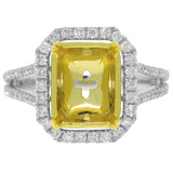 0.59ct 18k Two-tone Gold Diamond Semi-mount Ring