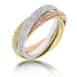 1.14ct 14k Three-tone Gold Diamond Eternity Ring 3-pc Size 5.5