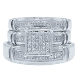 0.22ct 14k White Gold Diamond Trio Set Pave