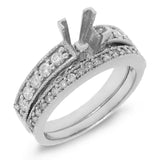 0.70ct 14k White Gold Diamond Semi-mount Ring 2-pc