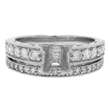 0.70ct 14k White Gold Diamond Semi-mount Ring 2-pc