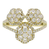 1.09ct 14k Yellow Gold Diamond Flower Ring