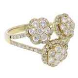 1.09ct 14k Yellow Gold Diamond Flower Ring