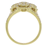 1.09ct 14k Yellow Gold Diamond Flower Ring