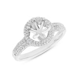 0.68ct 18k White Gold Diamond Semi-mount Ring