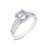 0.41ct 18k White Gold Diamond Semi-mount Ring