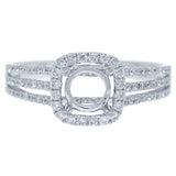 0.41ct 18k White Gold Diamond Semi-mount Ring